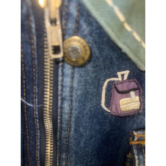 Christopher & Banks Women’s Embroidered Denim Jacket Camping Blue Large VINTAGE - Picture 5 of 10